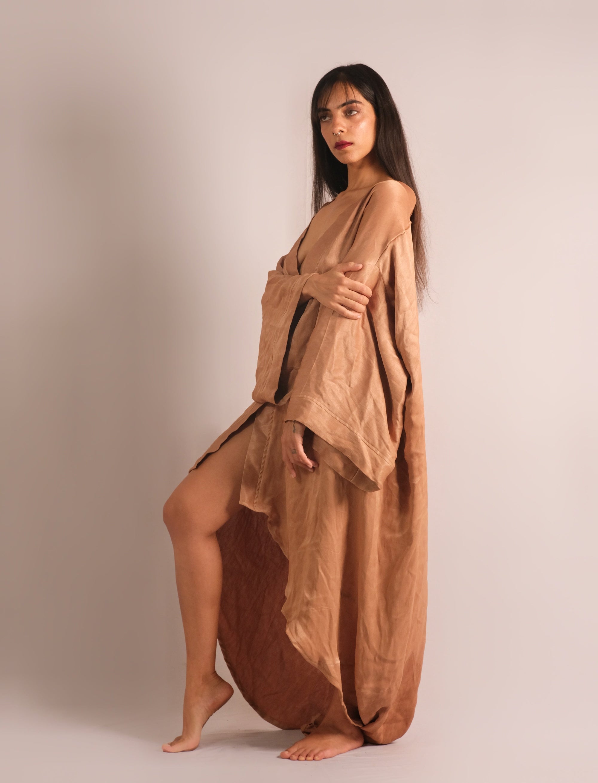 Brown Organic Orange Fiber Kaftan