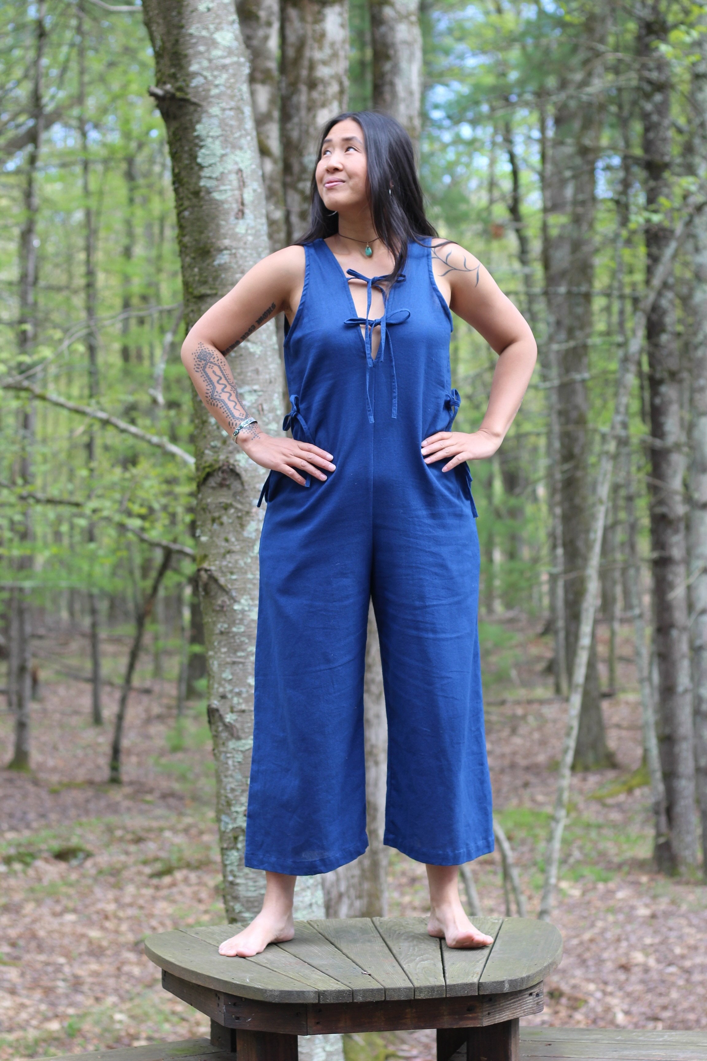 Deep Indigo Menstruation Jumpsuit | Plant Dyed Organic Cotton