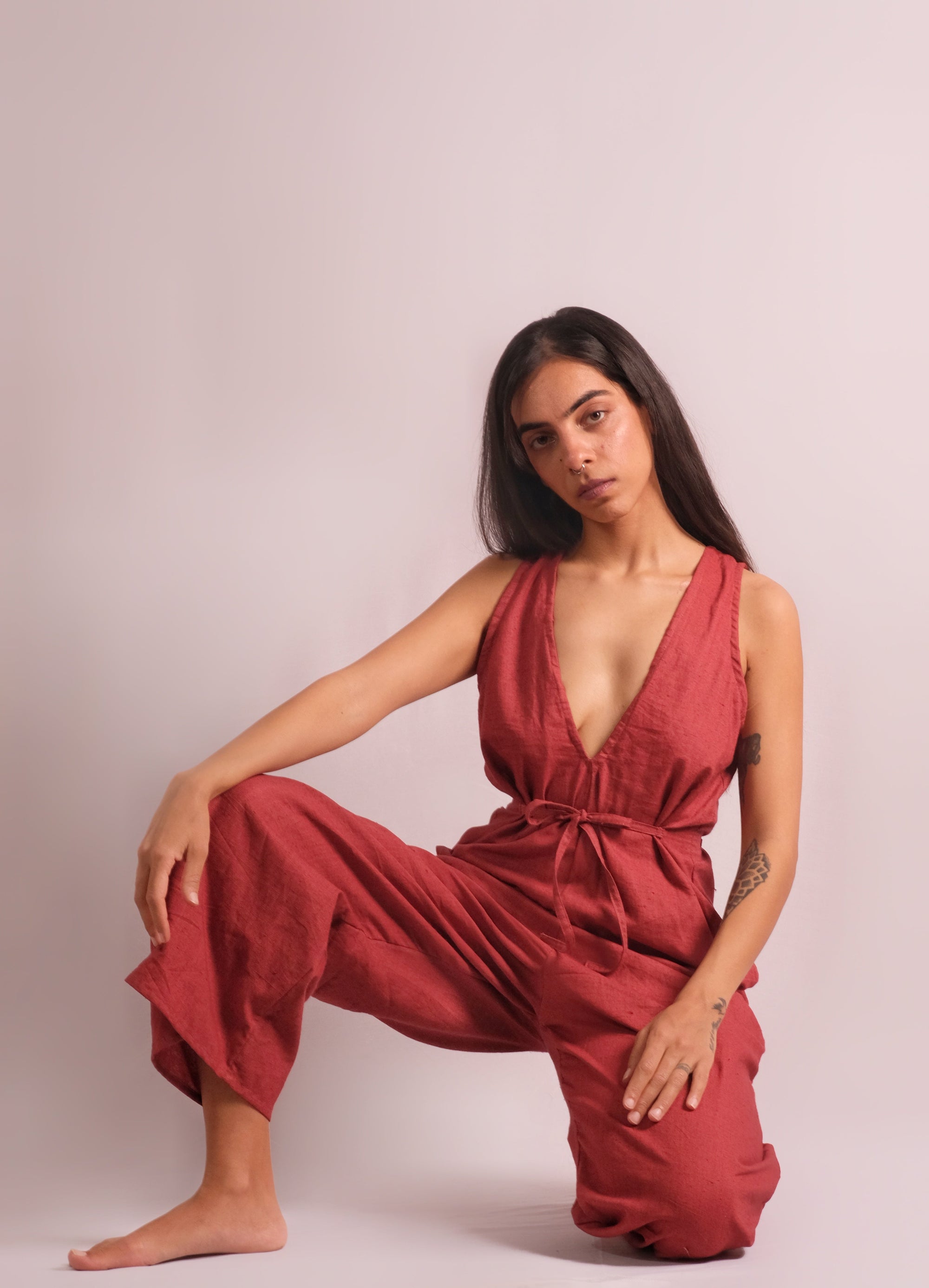 Red Menstruation Romper